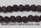 CLV476 15.5 inches 8mm round dyed purple lava beads wholesale