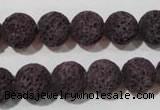 CLV478 15.5 inches 12mm round dyed purple lava beads wholesale