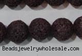 CLV479 15.5 inches 14mm round dyed purple lava beads wholesale