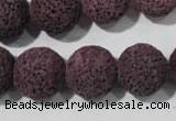 CLV480 15.5 inches 16mm round dyed purple lava beads wholesale