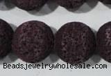 CLV481 15.5 inches 18mm round dyed purple lava beads wholesale