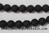 CLV484 15.5 inches 8mm round black lava beads wholesale