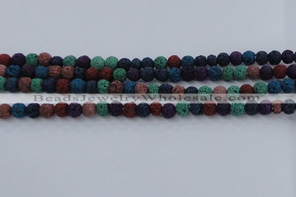 CLV521 15.5 inches 6mm round mixed lava beads wholesale