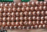 CLV533 15.5 inches 6mm round plated lava beads wholesale