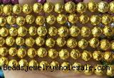 CLV534 15.5 inches 6mm round plated lava beads wholesale