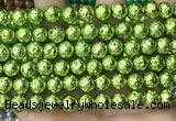 CLV536 15.5 inches 6mm round plated lava beads wholesale