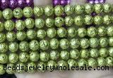 CLV545 15.5 inches 8mm round plated lava beads wholesale