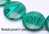 CMA08 15.5 inches 25mm coin imitate malachite beads wholesale