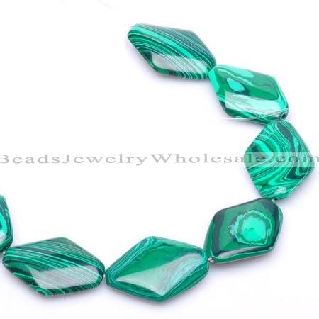 CMA11 23*30mm rhombus imitate malachite gemstone beads Wholesale