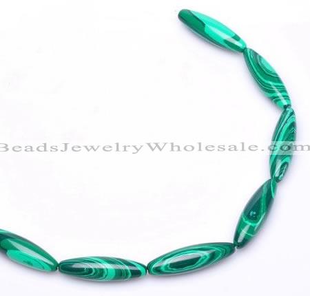 CMA29 15.5 inches 10*34mm rice imitate malachite beads Wholesale