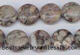 CMB09 15.5 inches 16mm flat round natural medical stone beads