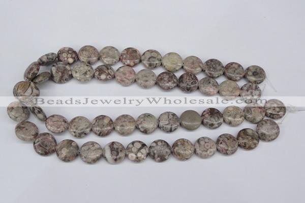 CMB09 15.5 inches 16mm flat round natural medical stone beads