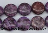 CMB31 15.5 inches 16mm flat round dyed natural medical stone beads