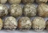 CMB61 15 inches 8mm faceted round medical stone beads