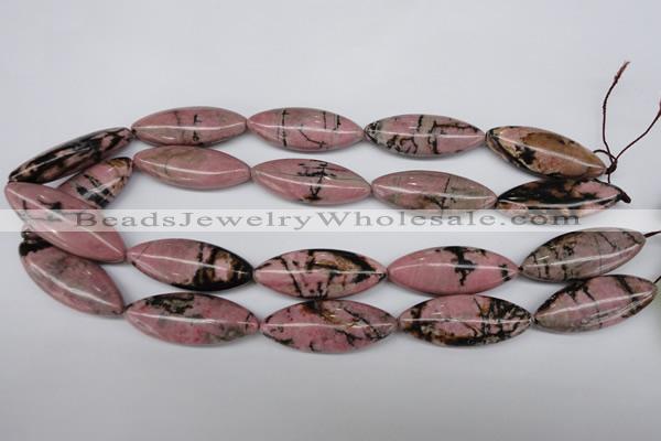 CME08 15.5 inches 15*40mm marquise rhodonite gemstone beads