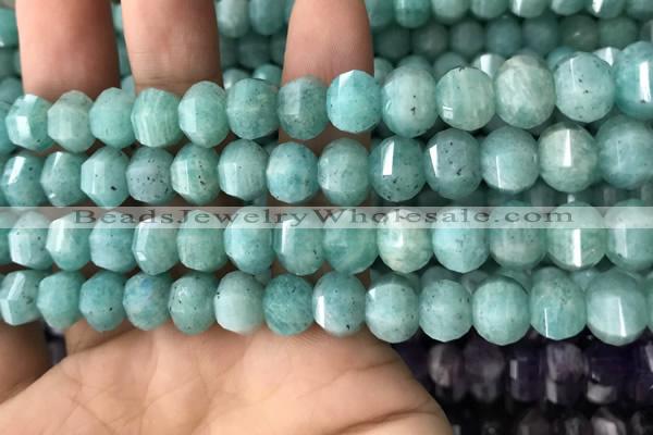 CME211 15.5 inches 7*9mm - 8*10mm pumpkin amazonite beads