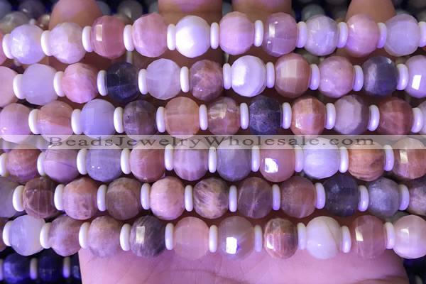 CME312 15.5 inches 8*10mm pumpkin rainbow moonstone beads