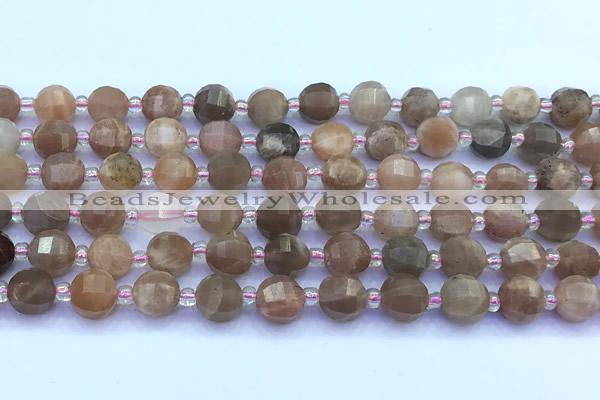 CME348 15 inches 8mm pumpkin moonstone beads