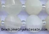 CME357 15 inches 10mm pumpkin white moonstone beads