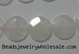 CME50 15.5 inches 15mm faceted coin rose quartz gemstone beads