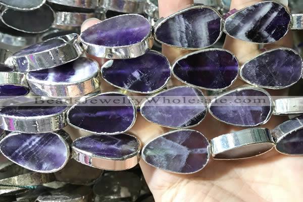 CME507 12 inches 18*28mm - 20*30mm flat teardrop amethyst beads