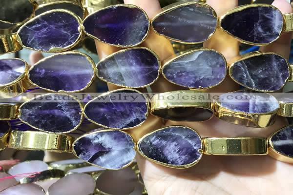 CME508 12 inches 18*28mm - 20*30mm flat teardrop amethyst beads