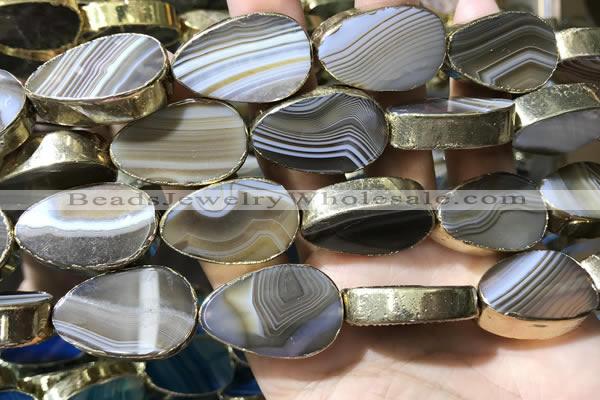 CME526 12 inches 18*28mm - 20*30mm flat teardrop banded agate beads