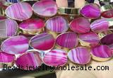 CME528 12 inches 18*28mm - 20*30mm flat teardrop banded agate beads