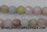 CMG123 15.5 inches 10mm faceted round natural morganite beads