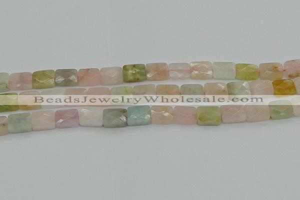 CMG180 15.5 inches 8*10mm faceetd rectangle morganite beads