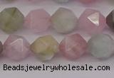 CMG203 15.5 inches 10mm faceted nuggets morganite gemstone beads