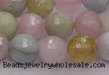 CMG212 15.5 inches 10mm faceted round morganite beads wholesale