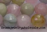 CMG213 15.5 inches 12mm faceted round morganite beads wholesale