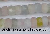 CMG216 15.5 inches 4*7mm faceted rondelle morganite beads