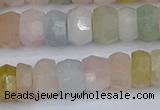 CMG217 15.5 inches 5*9mm faceted rondelle morganite beads