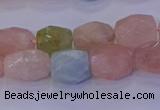 CMG229 15.5 inches 10*12mm - 12*16mm faceted nuggets morganite beads