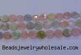 CMG255 15.5 inches 14mm faceted coin morganite beads