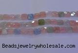 CMG260 15.5 inches 12*12mm faceted square morganite beads