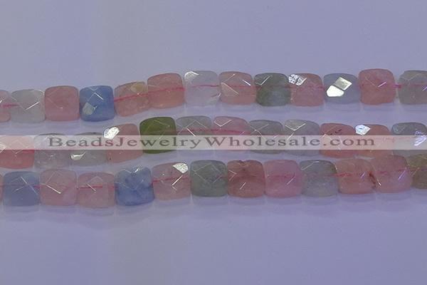 CMG261 15.5 inches 14*14mm faceted square morganite beads