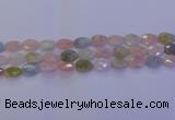 CMG271 15.5 inches 8*12mm faceted flat teardrop morganite beads