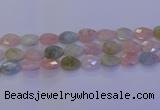 CMG273 15.5 inches 12*16mm faceted flat teardrop morganite beads