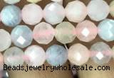 CMG321 15.5 inches 6mm faceted round morganite gemstone beads