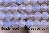 CMG325 15.5 inches 4mm faceted round morganite gemstone beads