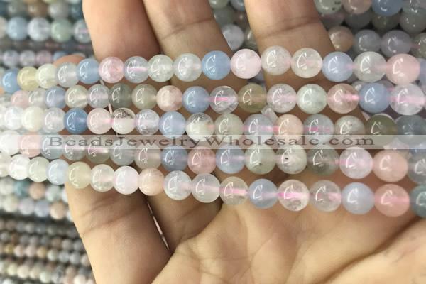 CMG341 15.5 inches 6mm round natural morganite beads