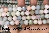 CMG347 15.5 inches 10mm faceted round morganite beads wholesale