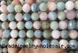 CMG382 15.5 inches 12mm faceted round morganite gemstone beads