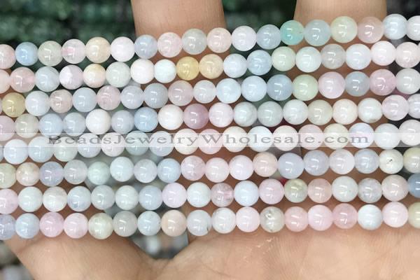 CMG401 15.5 inches 4mm round morganite beads wholesale