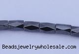 CMH12 16 inches 6*8mm faceted column magnetic hematite beads