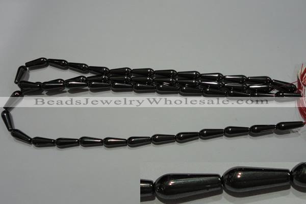 CMH139 15.5 inches 6*16mm teardrop magnetic hematite beads