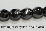 CMH157 15.5 inches 8*8mm twisted rice magnetic hematite beads